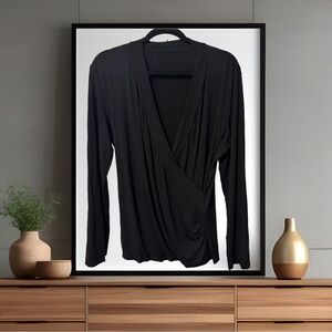 BOGO! Black Wrap-Front Blouse